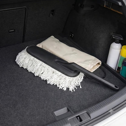 Multi-Purpose Car Duster, Lint-Free & Scratch-Free Car Cleaner Brush with Long Handle, Car Dust Cleaner Features Paraffin Wax Coating for 2X Better Cleaning Performance
